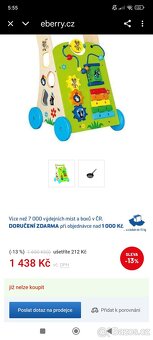 Dřevěné chodítko Bino Krteček - 2