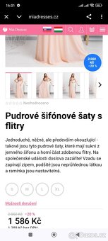 Pudrové plesové šaty - 2