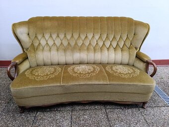 Gauč, sedačka, rustikální nábytek, masív, semiš - 2