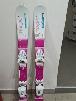 Dětské lyže Elan 100 cm + lyžáky + hůlky - 2