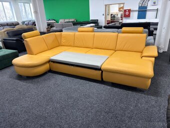 Sedací souprava tvaru U - rozkládací - kůže - zánovní - 2