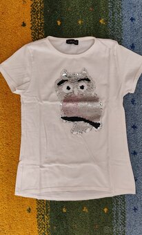 Bílé triko se sovou - vel. 10-11 let - 2