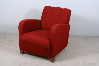 Červené solitérní Křeslo / ARTDECO - 2
