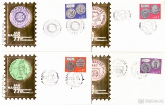 8 ilustrovaných obálek z filatelistické výstavy San Marino - 2