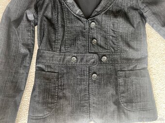 Dámské sako černé s pasem - 2