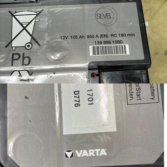 Autobaterie 105Ah AGM , Start-Stop , Orig. VARTA - 2