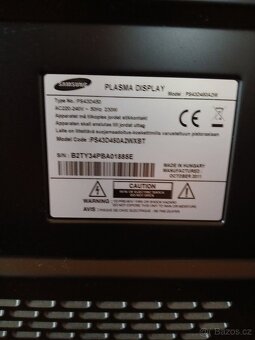 Televize Samsung úhlopříčka109cm + setobox - 2