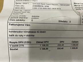 výměník kondenzátor klimatizace 42.00461 bmw e90 e91 nový - 2