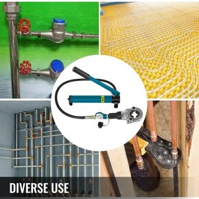 Hydraulické lisovací kleště, tlak 8 tun na ALPEX nebo měď - 2