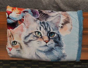 NOVÁ beránková deka kočky - 2