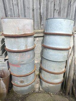 Pozinkované sudy s obručemi - 6ks - 2