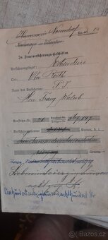Pojistna knižka 1910 - 2