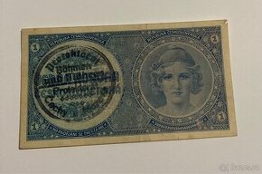 Bankovky 1 koruna ruční přetisk - 2