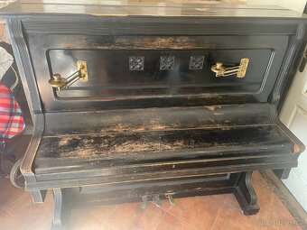 Pianino E. A. Albert & Co., historické, mosazné svícny, funk - 2