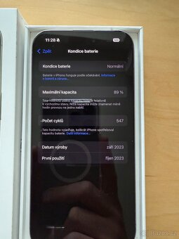 iPhone 15Pro, jako nový, záruka 10/2025, baterie 89% - 2
