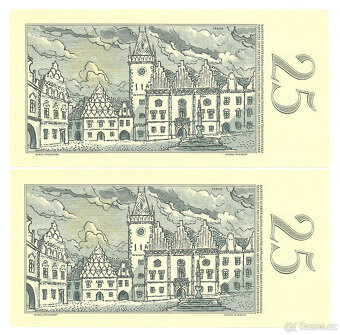 2x Bankovka 25 koruna československá 1961 UNC, Série Q09 - 2