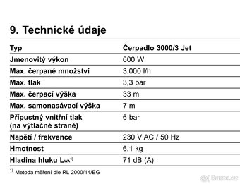 zahradní čerpadlo Gardena 3000/3 jet - 2