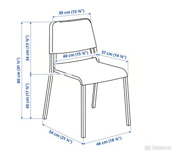 Jídelní židle bíle TEODORES IKEA - 2