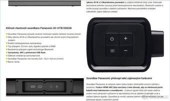 45W SoundBar Panasonic SC-HTB100EGK - 2