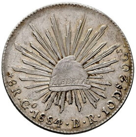 stříbrná mince staré Mexiko. - 2