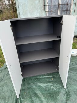 Kancelářská skříňka 80 cm šířka 108 výška bílá - 2
