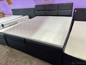 Manželská postel s matrací - eko kůže - NEPOUŽITÁ - 2