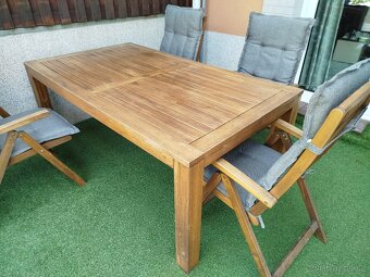 Zahradní set 1stůl + 4 polohovací křesla s polstry - 2