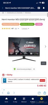 Prodám herní monitor Msi 31.5 - 2
