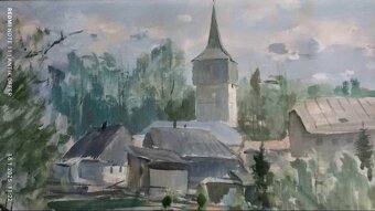 Obraz Emil Tylš - Hronov kostel Všech svatých, olej na desce - 2