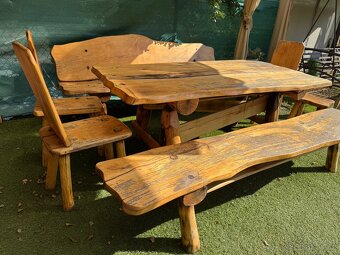 Venkovní sezení z masivu (buk) pro 12 lidí - 2