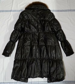 Dámský kožený černý kabát KARA - 2