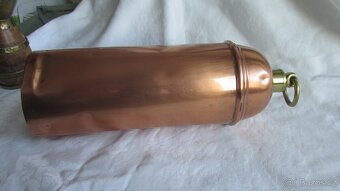 Zahřívací láhev do postele, měděná. - 2