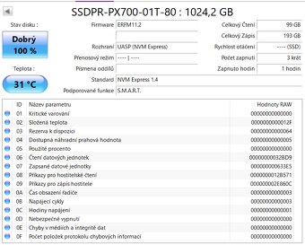 NVMe Disk 1TB - V zánovním stavu - 2