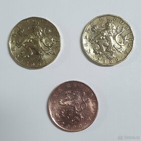10Kč 2x 20Kč 2000 milénium orloj strojek sv. Václav - 2
