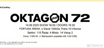 Vstupenky oktagon 72 - 2