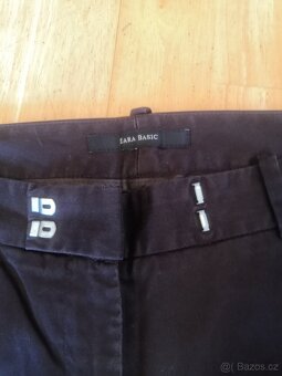 Tříčtvrteční čokoládové kalhoty ZARA Basic, vel. 38 - 2