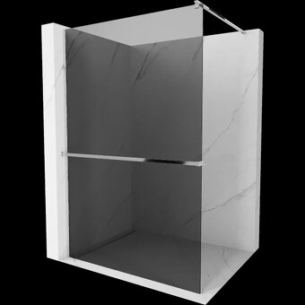 Sprchová zástěna s poličkou a kolejnicí 80x200cm, walk-in - 2