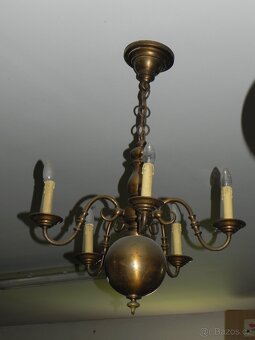 Starý vlámský mosazný lustr - 2