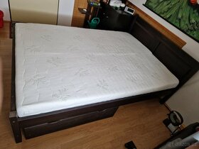 Drevena bukova postel 140x200 Drewmax vcetne rostu a matrace - 2