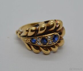 Masivní zlatý prsten s brilianty - 2