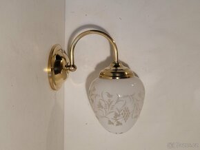 mosazná lampa lampička, pěkné staré stínidlo - 2