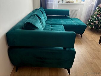 Rohová semišová sedací souprava - 2