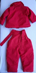 Dívčí zimní set Bunda + kalhoty s laclem červený - 2