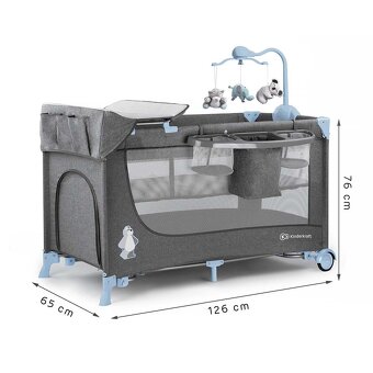 KINDERKRAFT Postýlka cestovní Joy s doplňky Blue - 2