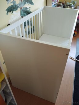 Dětská postýlka IKEA bílá včetně matrace s potahem - 2