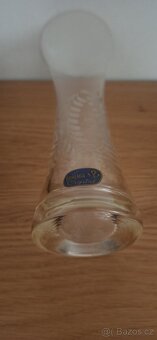 Crystalex Bohemia Glass Skleněná váza béžová s lístky - 2