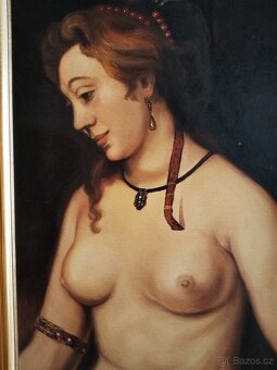 obraz KRÁSNÁ DÁMA, akt, olej, nesignováno - 2