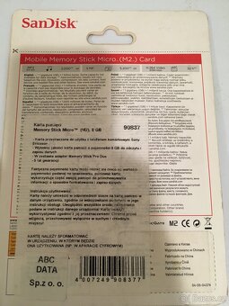 Memorystick M2 micro 8GB nový - 2