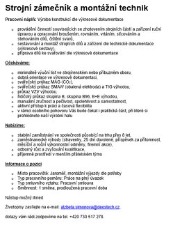 Strojní zámečník a montážní technik, rodinná firma,Jaroměř - 2