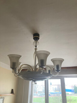 Skleněný lustr, petrolejová lampa - 2